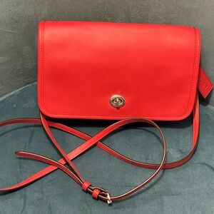 Red Vintage Coach Crossbody Bag
